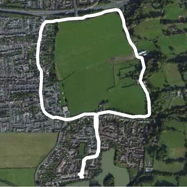 New Lane walking route map in Ringwood