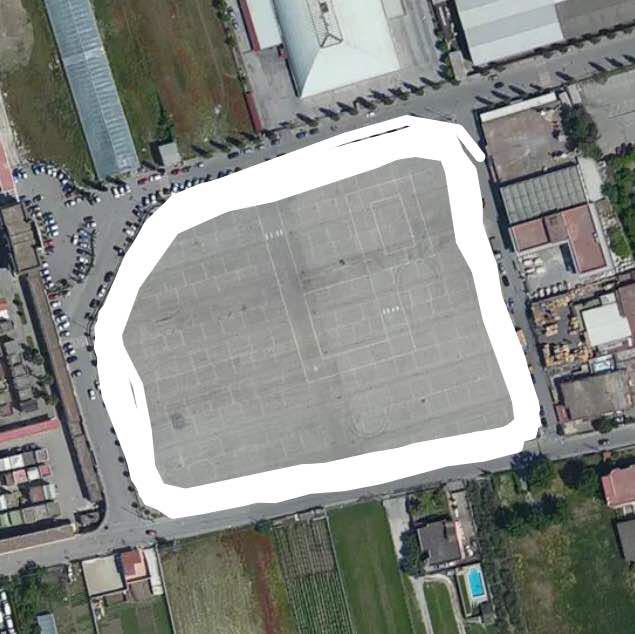 Market stalls walking route map in Scafati