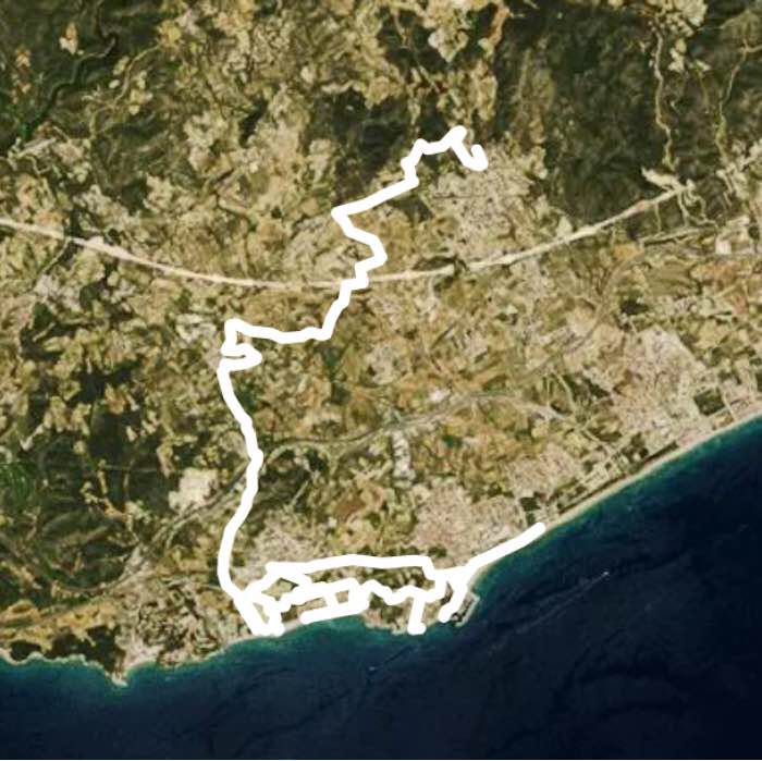 Castell montornes> altafulla walking route map in Creixell