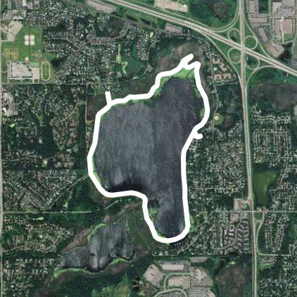 On the lake walking route map in Brooklyn Park