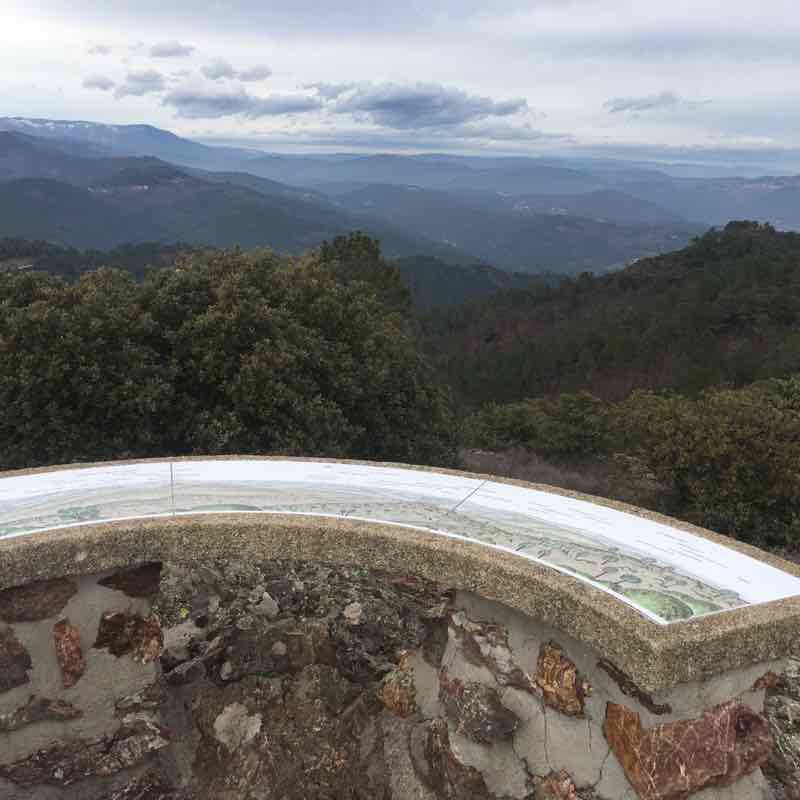Beautiful view of the Cevennes from Montcalm walking route map in Alès