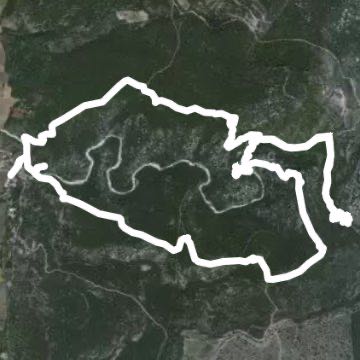 Les Ayguières from Cal walking route map in Bouquet