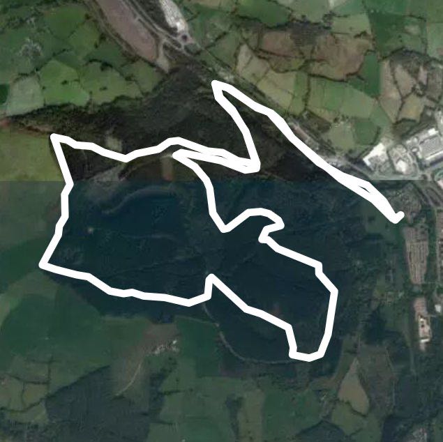 Ynymaerdy to Llantrisant Forest walking route map in Llantrisant