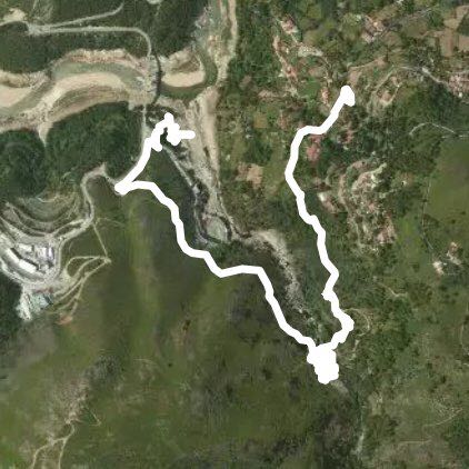 Mizarela Bridge walking route map in Ferral