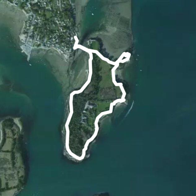 Île de Berder walking route map in Île-aux-Moines