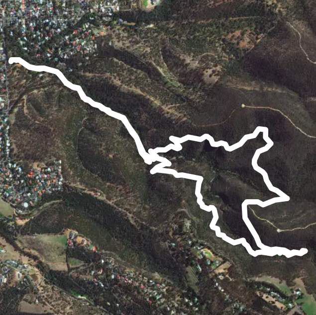 Morialta conservation park walking route map in Rostrevor