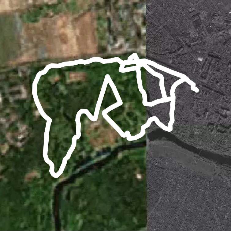 Park walking route map in Bila Tserkva