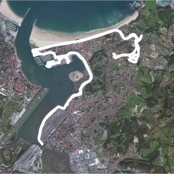 Paseo Hendaia / Santiago Bridge walking route map in Hendaye