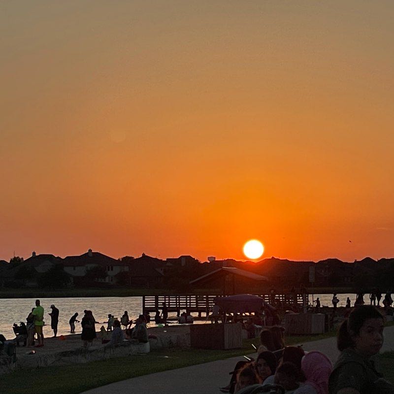 Pleasant walking and bike riding trail at pf lake 