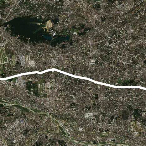 Tamagawajosui walking route map in Musashino