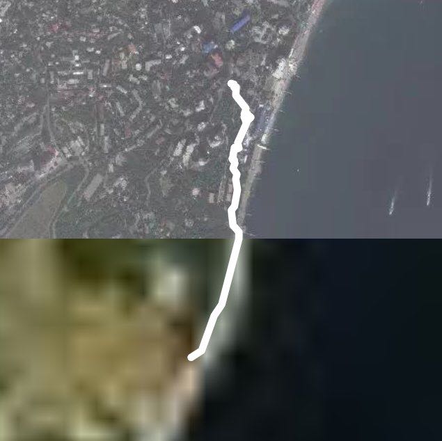 путь от пляжа дельфин до ресторана колонада