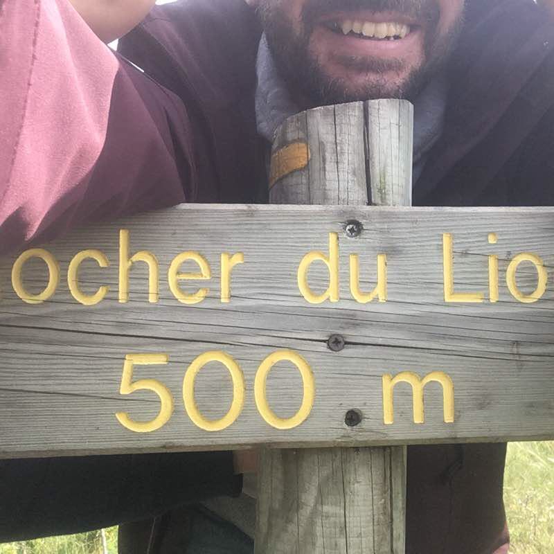 Walk to the Lion Rock (Rocher de Fabre walking route map in Viala-du-Pas-de-Jaux