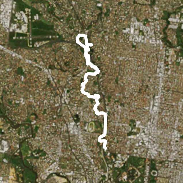 Moonepond creek walk walking route map in Pascoe Vale South
