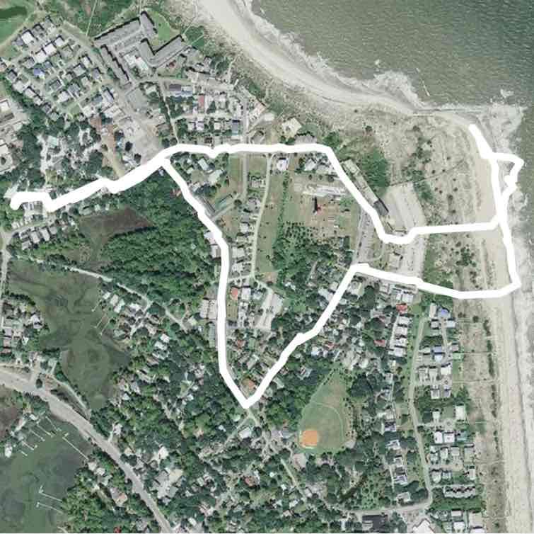 Tybee Island lighthouse walk walking route map in Tybee Island