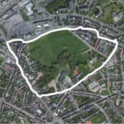 Sunday noon run walking route map in Ganshoren