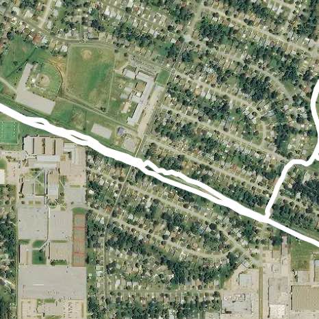 BOMBER TRAIL 💣 walking route map in Midwest City