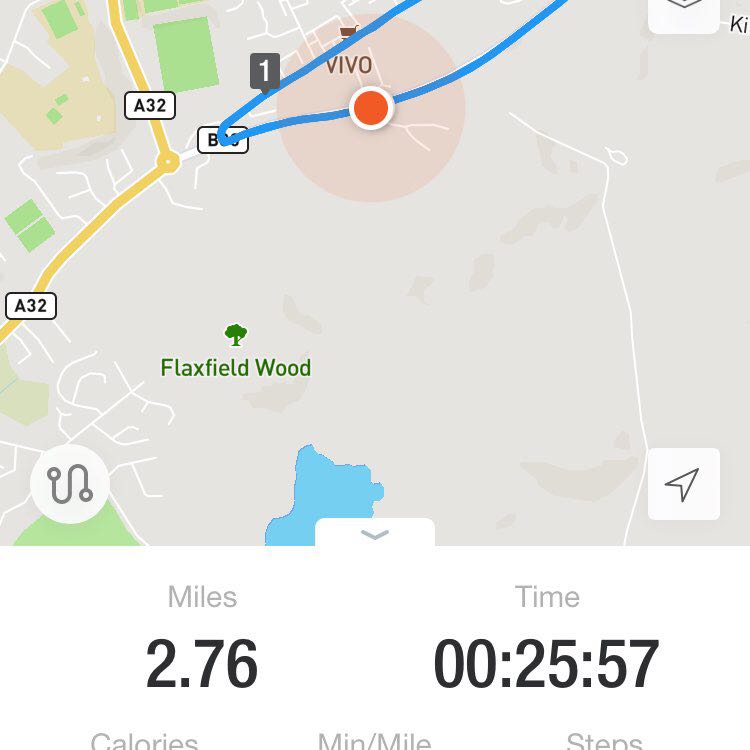 The Tempo road  walking route map in Garvary