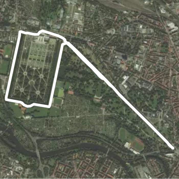 Manor garden walking route map in Hannover