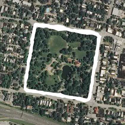 Lagayette Square Park 5x walking route map in East St. Louis