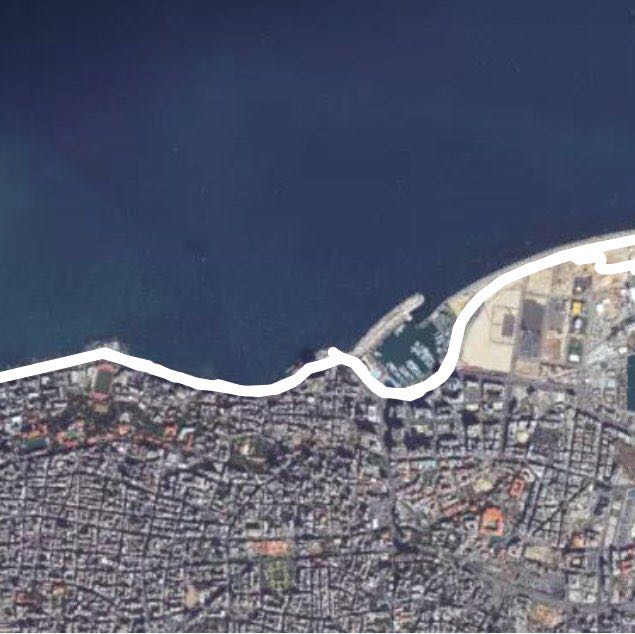 Corniche Beirut walking route map in Beirut