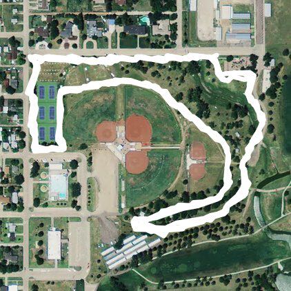 Memorial Park walking route map in Russell