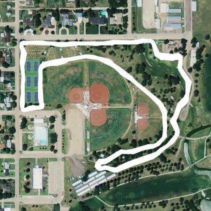 Memorial Park walking route map in Russell