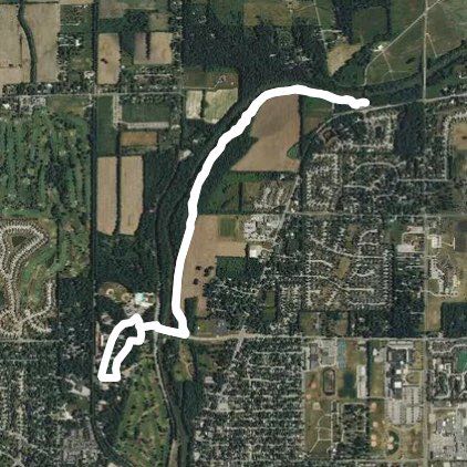 Potters Bridge walking route map in Noblesville