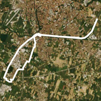 Lungargine bassanello walking route map in Albignasego