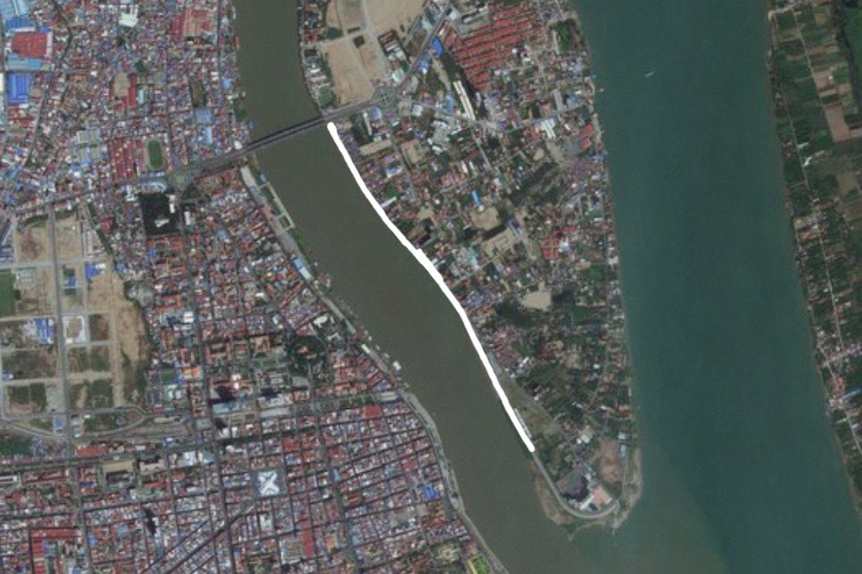 4.60 Km Route in Chroy Changvar, Phnom Penh, Cambodia