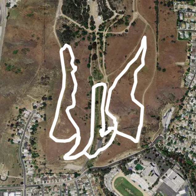 Ascot Hills walking route map in Monterey Park