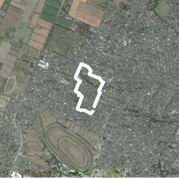 Around Crosbie Park walking route map in Christchurch