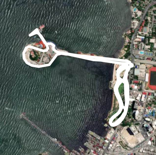 Floating island Sriracha walking route map in Si Racha