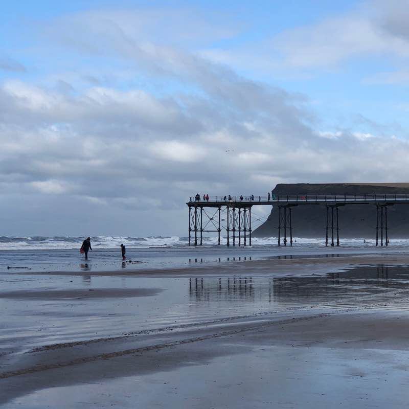 Saltburn lift and beach walk walking route map in Carlin How
