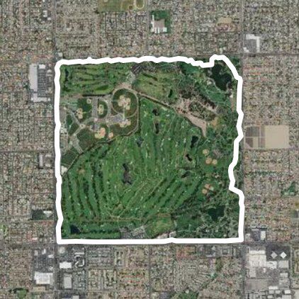 Mile square park walking route map in Santa Ana