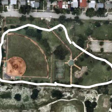 Dog park walking route map in Palm Beach