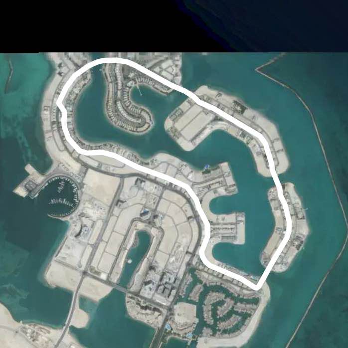 Amwaj walking route map in Al Hidd