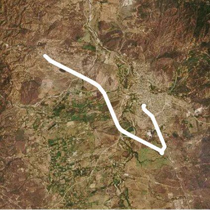 CA5 walking route map in Minas de Oro