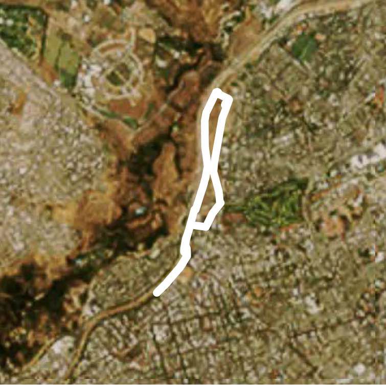 Bicentennial / Shore of the Mapocho walking route map in Las Condes