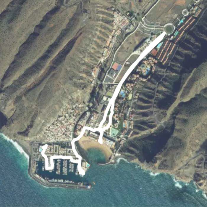 Puerto de Mogán walking route map in Taurito