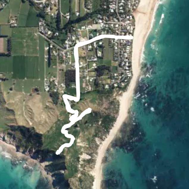 Gizzy neighborhood walk walking route map in Gisborne