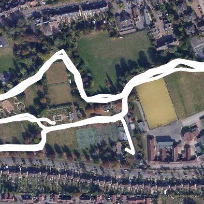 Wellend patk run walking route map in Market Harborough