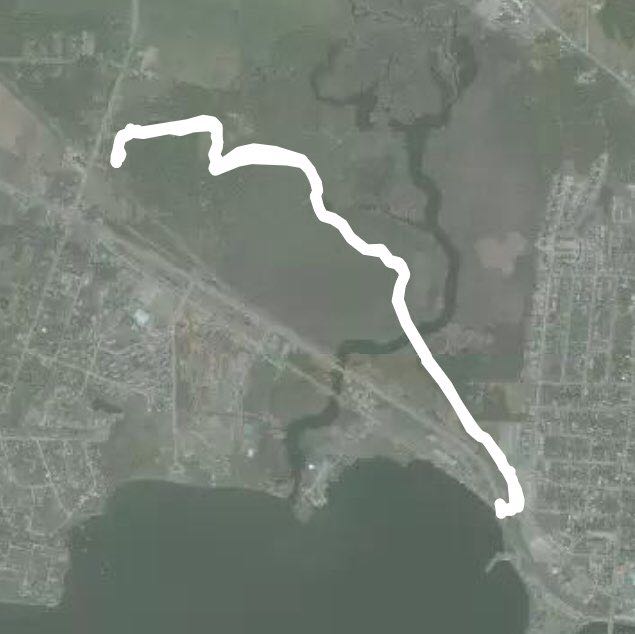 Cherry River Swamp walking route map in Magog