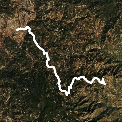 Mexico walking route map in Los Panales