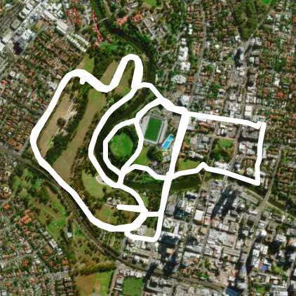 Parramatta walking route map in North Parramatta