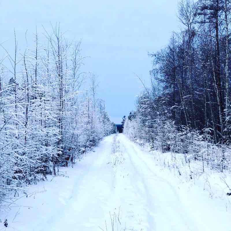 Magan and in a straight line to gres2 walking route map in Magan