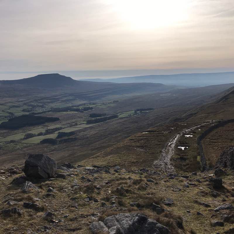 Whernside from Ribblehead Viaduct, Yorkshire Dales walking route map in Chapel-le-Dale