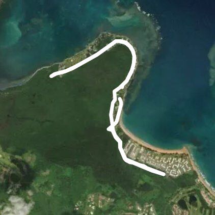 Path picuas walking route map in Luquillo