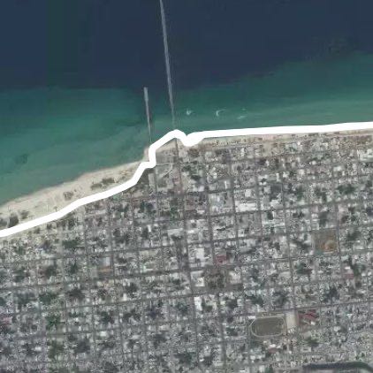 International Malecon walking route map in Chicxulub
