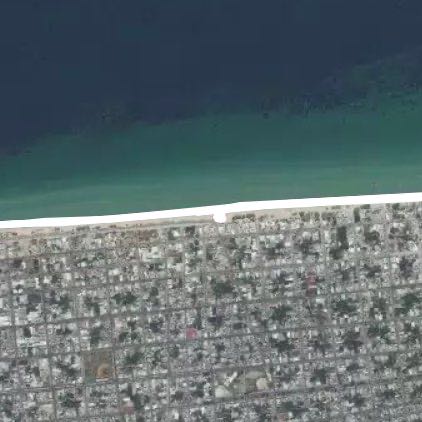 Beach run walking route map in Chicxulub