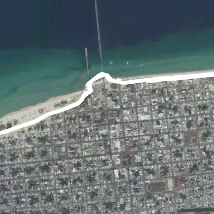 Pier walking route map in Chicxulub